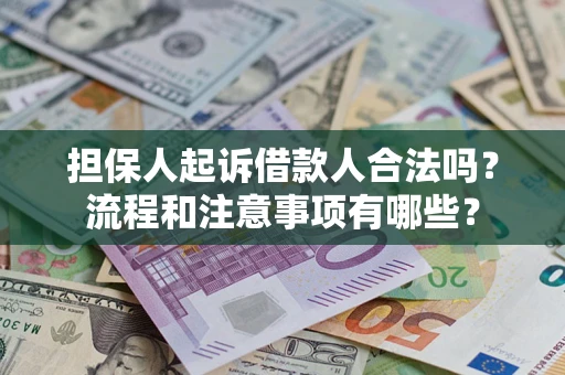 武汉担保人起诉借款人合法吗？流程和注意事项有哪些？