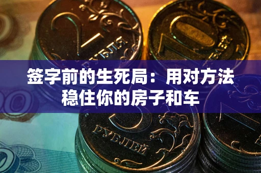武汉签字前的生死局：用对方法稳住你的房子和车