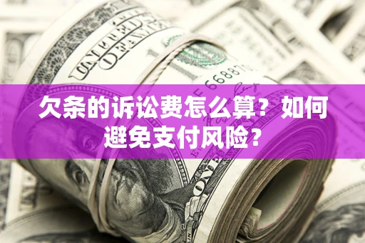 武汉欠条的诉讼费怎么算？如何避免支付风险？