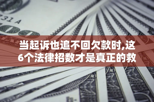武汉当起诉也追不回欠款时,这6个法律招数才是真正的救命稻草